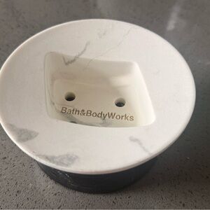 Bath & Body Works Cream and Gray Soap Dish